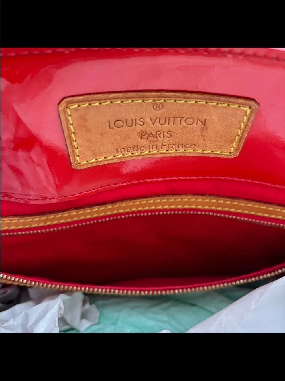LOUIS VUITTON RED MONOGRAM VERNIS READE GM Tote Oversized Patent Leather